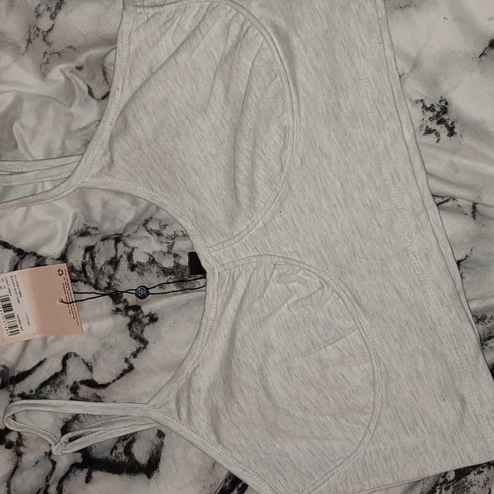 Gray Marl Ruched Bust Cami Top - 💌5 for 25$